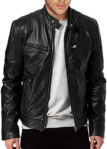 Men's SWORD Genuine Lambskin Leather Biker Jacket