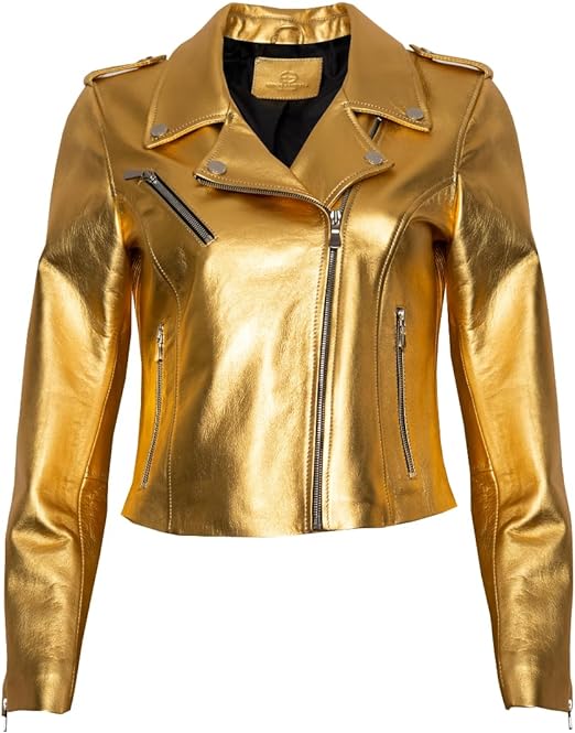 Women's Genuine Leather Jacket, 100% Lambskin Leather Outerwear Jacket